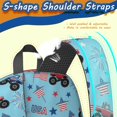 thumbnail image 5 of Monster Cartoon Truck Blue Pattern 17" School Backpacks for Teens,Waterproof Oxford Fabric,S-Shape Padded Straps for School,Travel,Hiking,Camping, 5 of 6