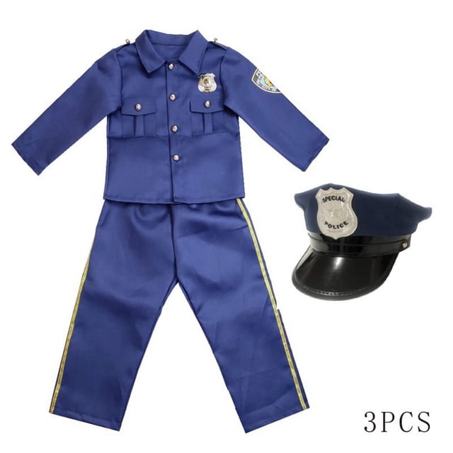 Uniforme de policía para niños, ropa de juego, uniforme de policía de Nueva York, disfraces de Halloween de cosplay de policía estadounidense