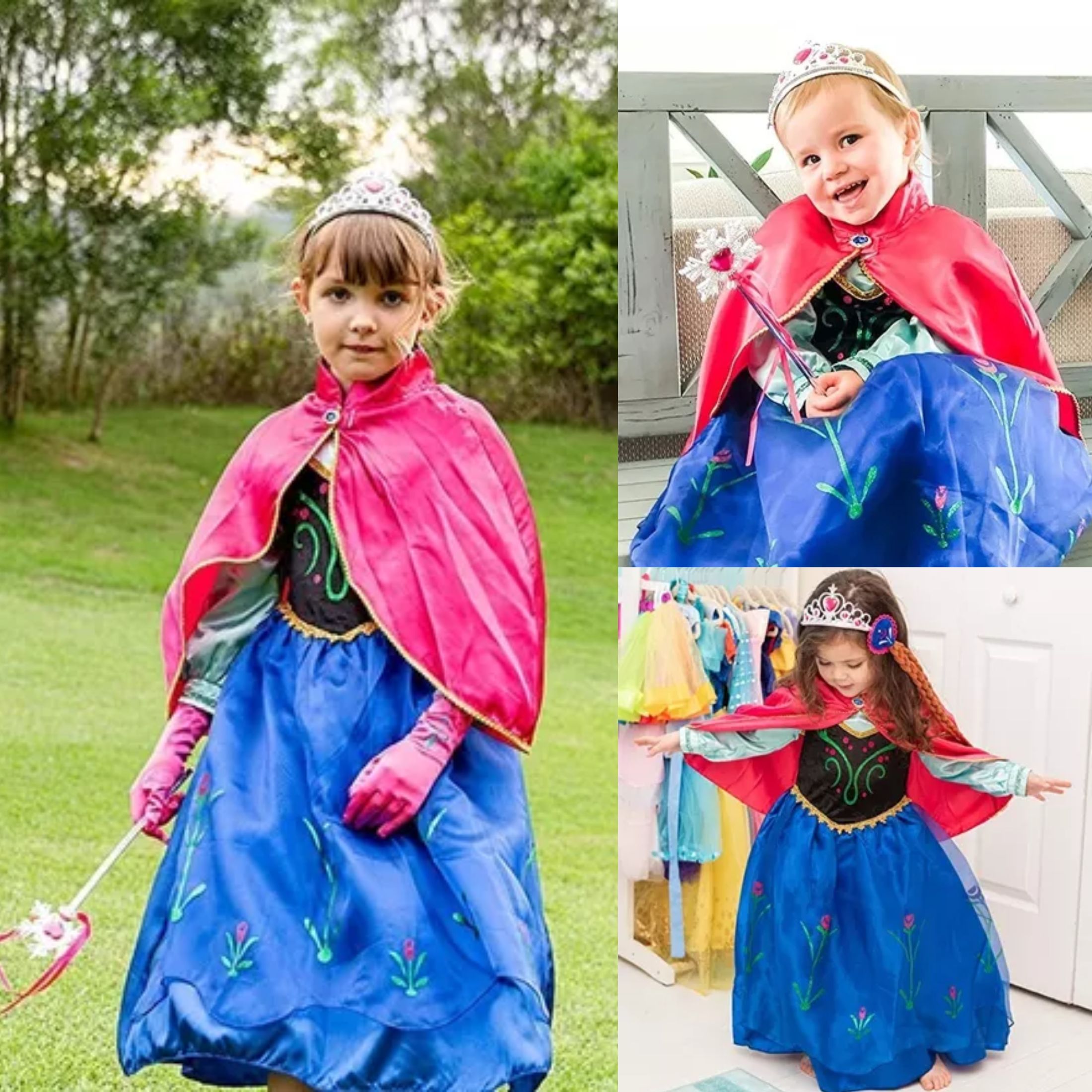 Jurebecia Snow Queen Anna Princess Costume for Girls, 5-6Y photo 4