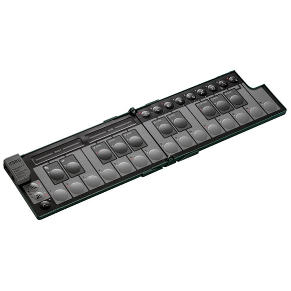 Korg NanoKEY Fold - Controlador plegable de teclado MIDI de 25 teclas con USB-C y TRS-MIDI, verde al