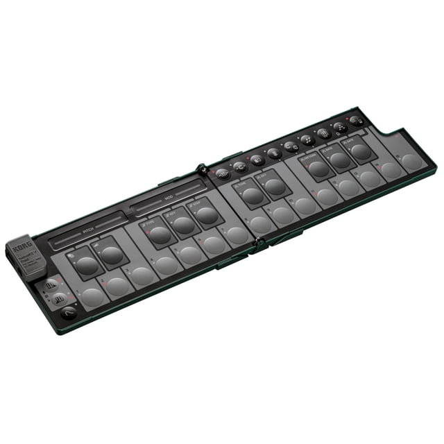 Korg NanoKEY Fold - Controlador plegable de teclado MIDI de 25 teclas con USB-C y TRS-MIDI, verde al