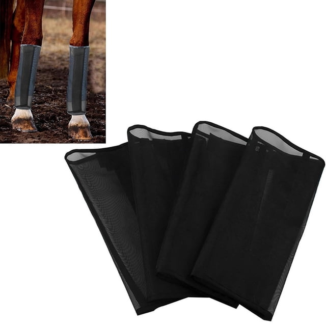Protective Horse Leg Wraps Breathable Mesh Fly Boots for Stable and Pasture Use with Secure Fit Design