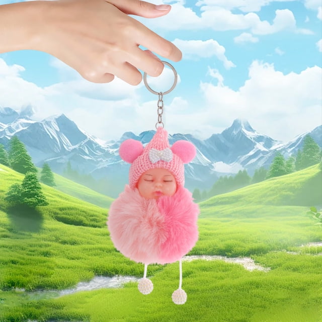 Llavero de peluche con forma de muñeca, accesorio para mochila escolar, colgante de poliéster