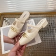 thumbnail image 5 of Women's Solid Color Mule Flats, Casual Square Toe Slip On Shoes, Lightweight Loafers for Spring & Summer, 5 of 5