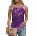 thumbnail image 2 of Sequin Tank Tops for Women Satin Silk Backless Sleeveless Camisole Party Club Sexy Going Out Top Glitter Club Outfits Ruched Flowy Shiny Party Concert Tunics Tops, 2 of 7