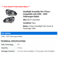 thumbnail image 2 of Headlight Assembly Set 2 Piece - Compatible with 2006 - 2009 Volkswagen Rabbit 2007 2008, 2 of 2