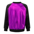 thumbnail image 2 of YONGHS Girls Sequins Metallic Zip Up Bomber Jacket Shiny Flight Jacket Coat 70's Disco Costume Clubwear Purple 12, 2 of 6