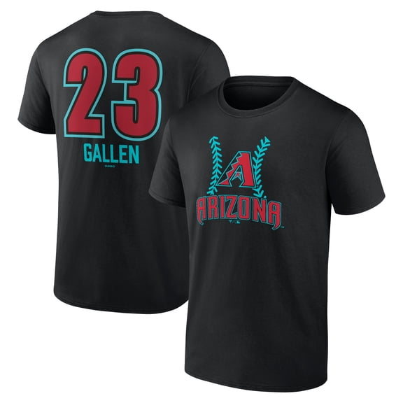 Men's Zac Gallen Black Arizona Diamondbacks Name & Number Fastball T-Shirt