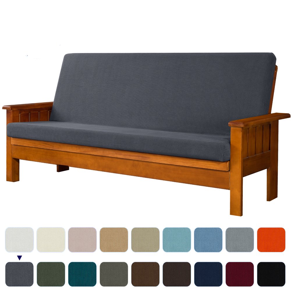 Subrtex Stretch Futon Cover Jacquard Washable Armless Sofa Protector
