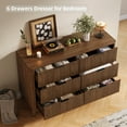 thumbnail image 5 of UGTOO 45.2" Walnut 6-Drawers Cabinet, Low-Profile Dresser for Bedroom & Kitchen Space-Efficient Storage with Smooth Drawers, Modern Organizer (25 lbs/Drawer), 5 of 11