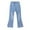 F-537Blue, variant on ZHOGXU Big Girls Flared Denim Pants With Pocket Elastic Waist Frayed Raw Hem Comfortable Fashion Bootcut Jeans For Daily Wear Blue 2-3 Years