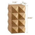 thumbnail image 3 of PORKISS End Table with Three-dimensional Embossed Pattern, Square Side Table, Coffee Table for Small Spaces Nightstand Living Room, without Assembly, Natural, 3 of 11