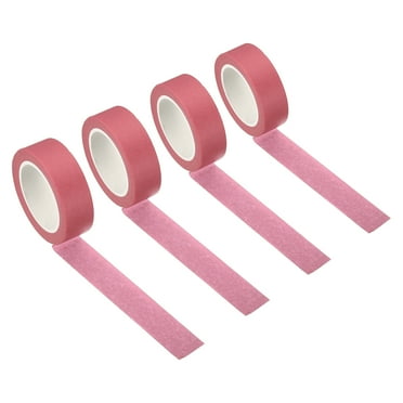 Uxcell Holographic Washi Tape 0.59 Inch x 10.93 Yards, 4 Roll Self Adhesive Masking Sticker, Bright Pink
