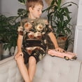 thumbnail image 4 of Balery Vintage Peonies Rustic Charm Conjunto de Pijama Infantil de Manga Corta con Estampado – Ropa de Dormir de Algodón Suave-Medium, 4 of 6