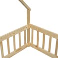 thumbnail image 6 of Full Size Floor Bed, Wooden House-Shaped Bed Frame with Guardrails, Roof, Multifunctional House Bed Frame for Toddlers, Kids, Girls, Boys, Teens, Adults, Natural, 6 of 9