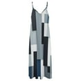 thumbnail image 6 of Blue And Black And Grey Squares Sleeveless Dress Loose Women's Dress Dresses Luxury Evening Dresses, 6 of 9