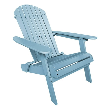 BIQWBIC Folding Adirondack Chairs, Solid Wood Fire Pit Chair with Wide Armrests, All-Weather Outdoor Patio Lawn Garden Chairs, 350 Lbs Capacity, Easy to Install, Turquoise