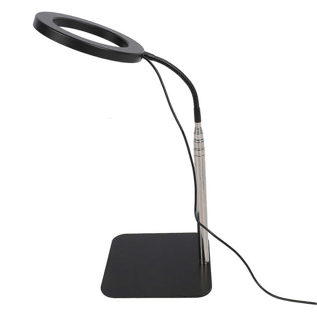 Floor Plant Grow Light Black 6 Inch USB Full Spectrum Led Dimmable Timer Floor Standing Halo Growing Lamp for Indoor US Plug 100‑240v