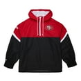 thumbnail image 2 of Men's Mitchell & Ness Scarlet/Black San Francisco 49ers Tie Breaker Vintage Logo Lightweight Anorak Half-Zip Windbreaker, 2 of 5