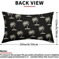 thumbnail image 3 of Coconut Tree Black Lumbar Pillow Covers 12X20 Inch Set of 2 Coastal Tropical Plants Trees Decorative Pillow Cases Summer Beach Vintage Cushion Case Hawaiian Home Decor for Sofa Couch Outdoor, 3 of 6