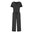 thumbnail image 4 of IROINNID Short Sleeve Jumpsuit For Women Full-Length Fashion Summer Casual Sexy Wide Leg Pants Jumpsuit, 4 of 8