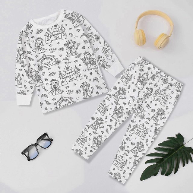 Creative Kids DIY Graffiti Pajamas Homewear Set, Colour Your Own Sleepwear Pyjamas for Boys & Girls