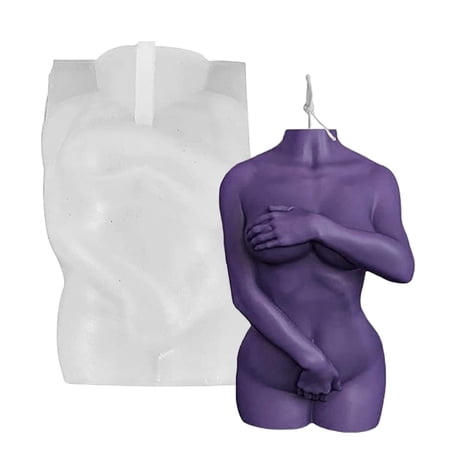Women Body Mold | 3D Naked Shy Women Men Body Shape Candle Mould | Body Art Female Male Moulds For DIY, Home Craft Making, Desk Decor Making Tools
