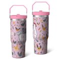 thumbnail image 2 of 1pc chicken 30oz Tumbler with Straw & Handle - Insulated Stainless Steel Cup | Holiday Gift for Man Women (Christmas, Valentine's, Birthday), 2 of 7