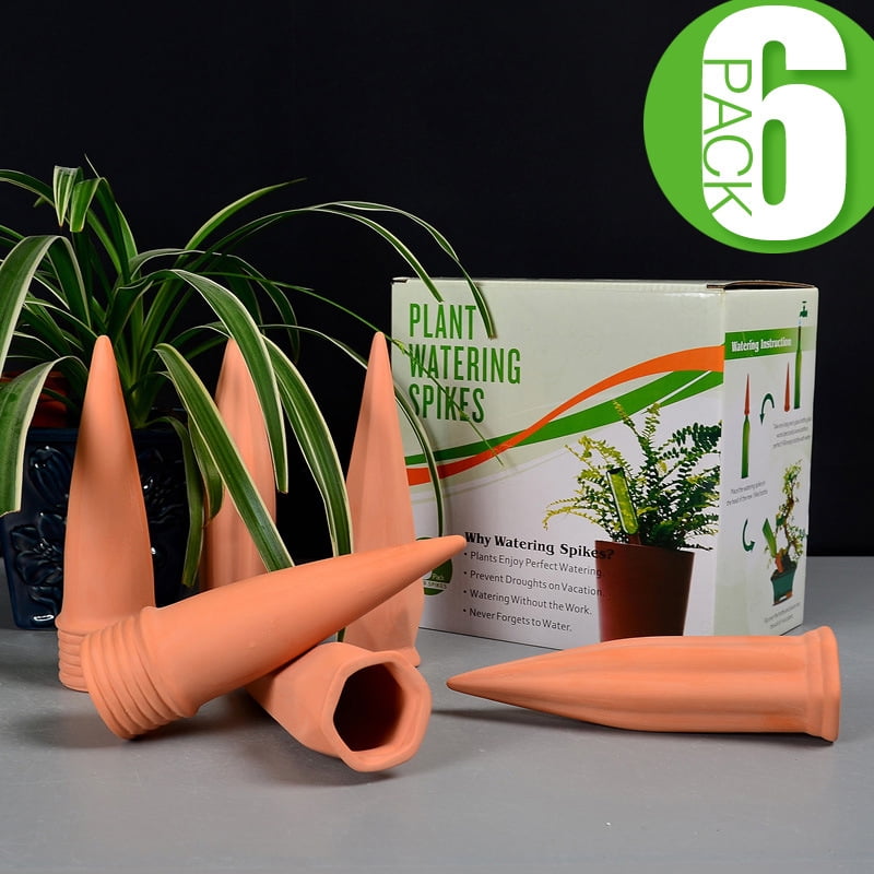 6pcs Terracotta Plant Watering Stakes Self Irrigation Watering System Garden Watering Spikes