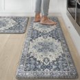 thumbnail image 1 of TEMOGU-Kitchen Mats for Floor 2PCS, Washable Anti Fatigue Mat for Cushioned, 17.3"x47"+17.3"x30", Waterproof Kitchen Rugs, Non Slip Comfort Standing Mat Rug for Home, Sink, Laundry, Center Blue, 1 of 4