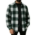 thumbnail image 2 of FDGIU 2025 Men's Fleece Flannel - Outdoor Button Down Front Shirt, Warm Plaid Long Sleeve Checkered Casual Top, 2 of 6