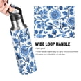 thumbnail image 4 of Yayeee 33oz Insulated Water Bottle Double Wall Stainless Steel with Flip Straw Lid, Blue Floral Pattern, 4 of 7