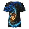 thumbnail image 6 of Penkiiy Galaxy Printed Shirt , Womens Vintage Casual Loose Short Sleeve Tee Tops L Multicolor, 6 of 6