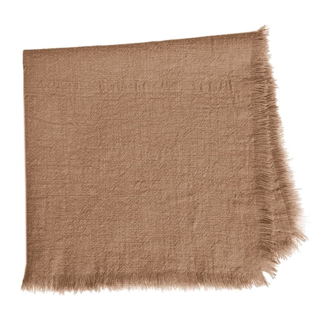 Nvzi Servilletas de tela con borlas, juego de 4, color marrón, 45x45 cm - Servilletas de tela para cena, de algodón y lino, ideales para múltiples ocasiones.