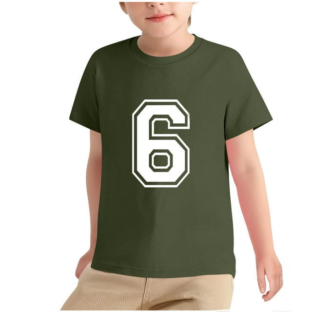 HVOBBTY T-shirt Décontracté à Manches Courtes Respirant pour Tout-Petits, T-shirt Imprimé Numérique Décontracté à Col Rond pour Hommes et Femmes Vert Armée, 140