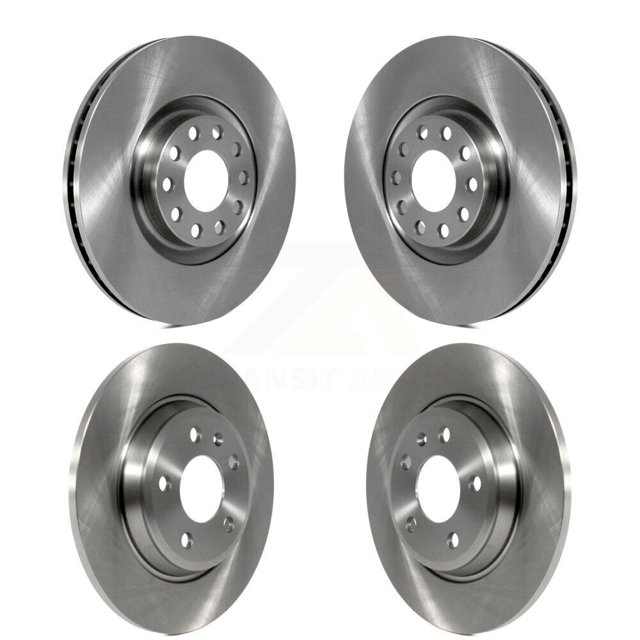 CMX Front Rear Disc Brake Rotors Kit for Car 2009 Audi A4 Quattro Convertible with 300mm Diameter Rotor K8-102283