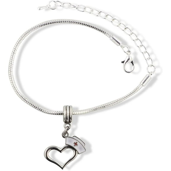 Nurse Gifts for Women | Stainless Steel Snake Chain Charm Bracelet