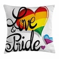 thumbnail image 1 of Pride Decorations Throw Pillow Cushion Cover, Vibrant Big and Little Hearts Gay Lesbian Romantic Design Love and Pride, Decorative Square Accent Pillow Case, 20 X 20 Inches, Multicolor, by Ambesonne, 1 of 2