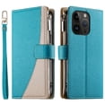 thumbnail image 1 of Funda cartera GANGXUN para iPhone 14 Pro , cuero PU con tarjetero, cremallera, correa de mano, soporte y protección 678°, 1 of 6