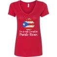 thumbnail image 3 of Inktastic I'm So Cute, I Must Be Puerto Rican Sunflower Puerto Rico Women's V-Neck T-Shirt, 3 of 5
