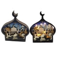 thumbnail image 4 of Wosthever Decoraciones Artesanías hechas a mano Eid Mubarak Ramadán Musulmán Delicado Castillo Patrón Adorno de escritorio Accesorios decorativos Kits de decoración para fiestas JM00565con luz Wosthever HA060997-02, 4 of 6