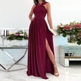 thumbnail image 2 of ZHAOCHENG Vestidos de lujo para invitadas de boda para mujer, vestido largo informal de moda sin mangas, elegante, con abertura, vestido de noche ceremonial, 2 of 5