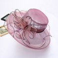 thumbnail image 2 of KEINXS Elegant Lady Wide Brim Flower Sun Hat Women Wedding Tea Party Church Travel Cap, 2 of 7