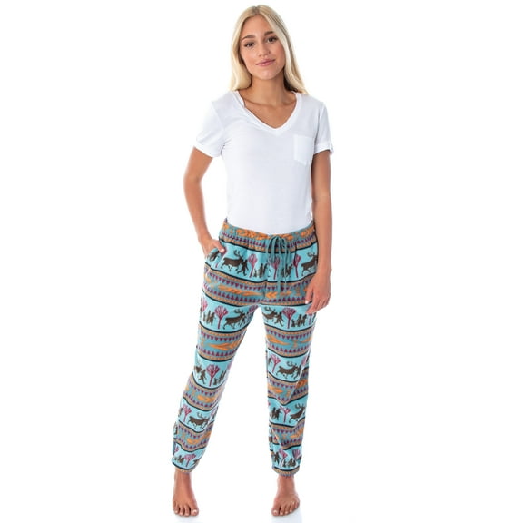 Disney Frozen II Women's Autumnal Fair Isle Fleece Joggers Sleep Pajama Lounge Pants