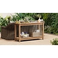 thumbnail image 6 of HUJAUU Outdoor Console Table, 47" HIPS All-Weather Patio Side Table with Storage Shelf, 2-Tier Waterproof & Fade-Resistant Outdoor Buffet for Garden, Deck, Balcony, Teak, 6 of 8