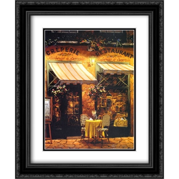 Evening Of Romance 2x Matted 17x21 Black Ornate Framed Art Print by Viktor Shvaiko