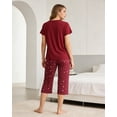 thumbnail image 3 of MyFav Women's Capri Pajama Sets Plus Size Sleepwear Top with Capri Pants 2 Piece Loungewear Set,S, 3 of 7