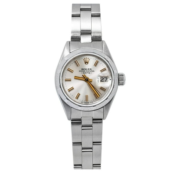 Pre-Owned Rolex Lady-Datejust 6917 26mm White Dial Stainless Steel Oyster Bracelet Watch
