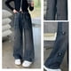 thumbnail image 4 of Cowsor Girls Baggy Jeans Distressed Denim Pants Elastic Waist Wide Leg Jeans for Girls Kids Loose, 4 of 7