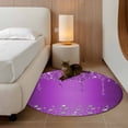 thumbnail image 3 of Modern Purple Large Area Rugs for Bedroom Living Room, Soft Non Slip Carpet Bedside Rug, Abstract Diamond Luxury Gradient Round Floor Cover Kitchen Accent Rug 4' for Dining Room/Office, 3 of 9